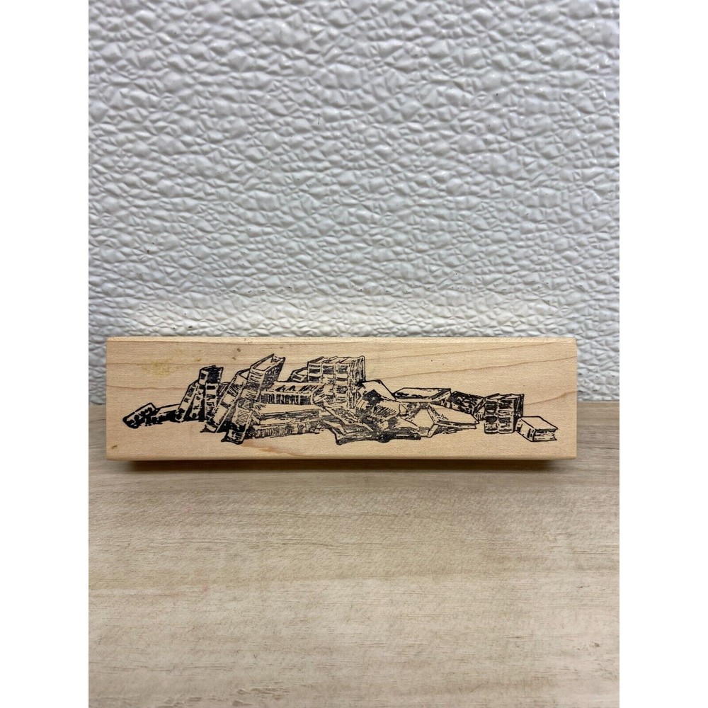 Excellence Books Wood Mounted Rubber Stamp